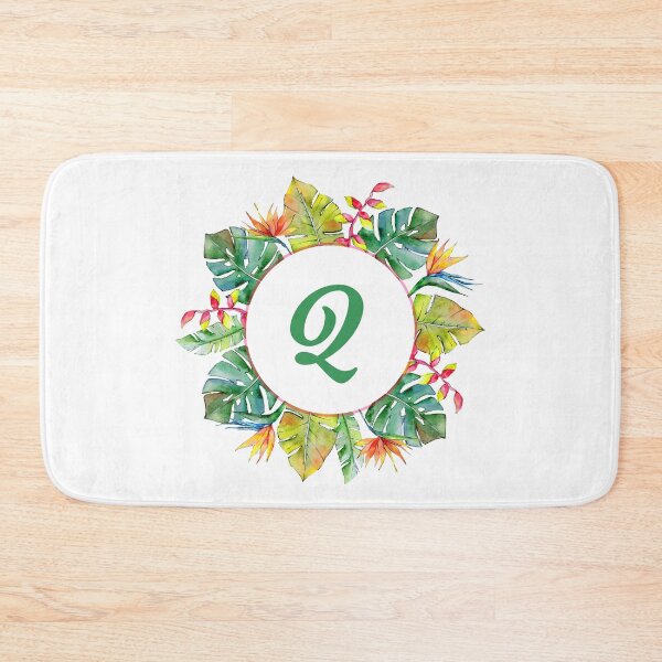 Item preview, Tropical Leaves Monogram Q designed and sold by MysticMagpie.