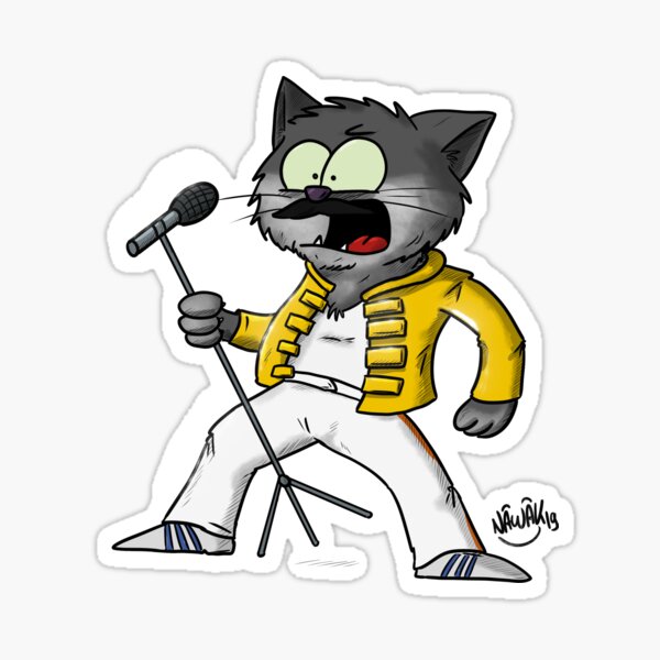 Chat Freddy Mercury Sticker