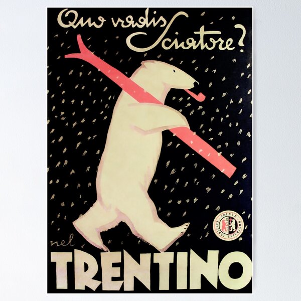 Item preview, Vintage Ski Poster Italy designed and sold by Sasha Art Gallery.
