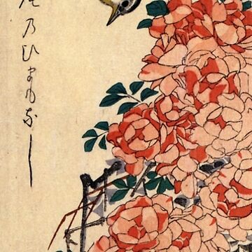 Artwork thumbnail, Wagtail and Roses by Utagawa Hiroshige (Reproduction) by Classic Visions Gallery