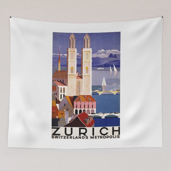 Item preview, Vintage Travel Poster Zurich designed and sold by Sasha Art Gallery.