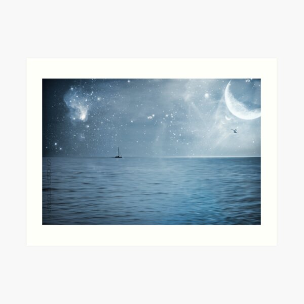 moonlight over the caribbean Art Print