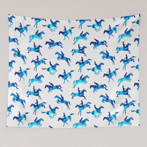 Item preview, Watercolor Showjumping Horses (Blue) designed and sold by illucalliart.