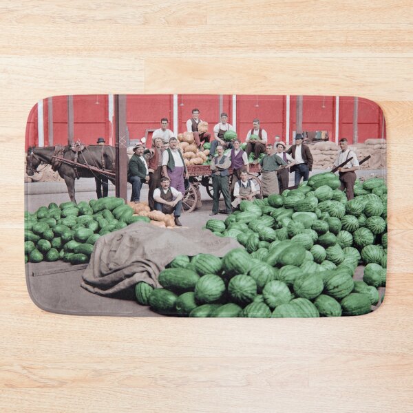 Item preview, Market workers unloading watermelon and pumpkins, 1911 designed and sold by Richard  White.
