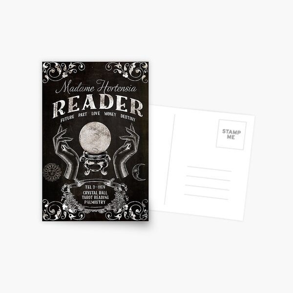 Crystal Ball Reader Vintage Sign Postcard