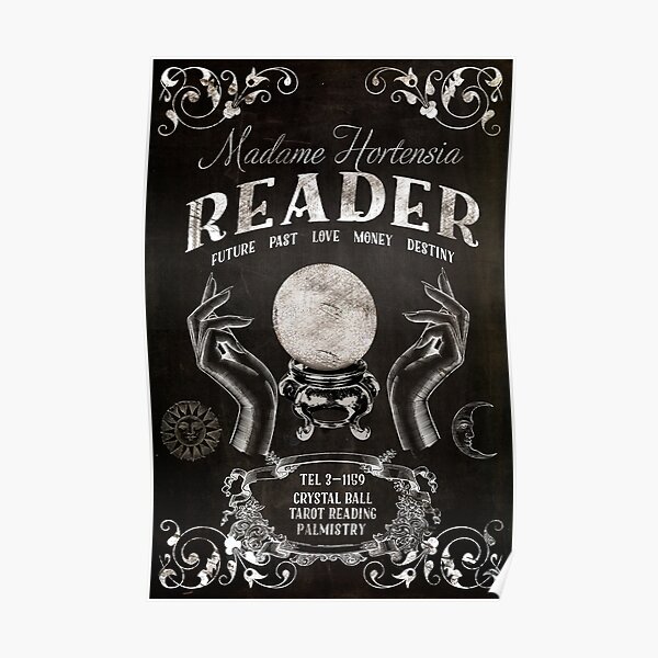 Crystal Ball Reader Vintage Sign Poster