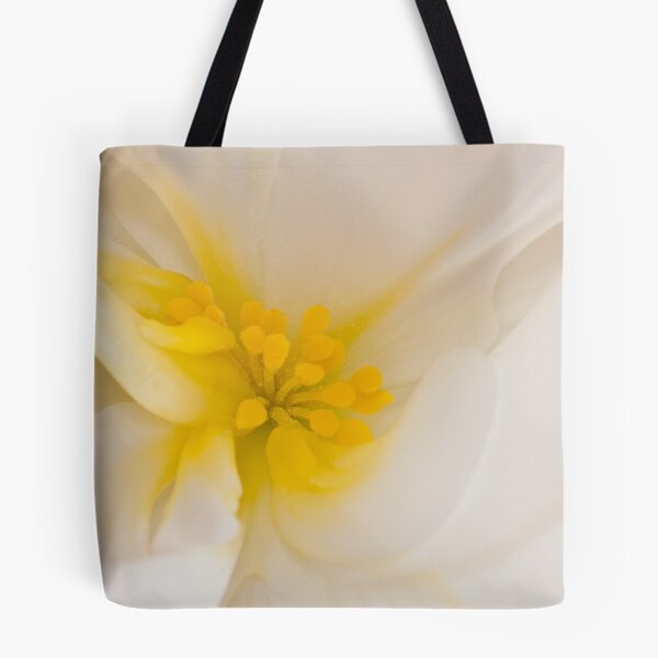 Item preview, White Begonia With Yellow Stamen Macro  designed and sold by Sandra Foster.