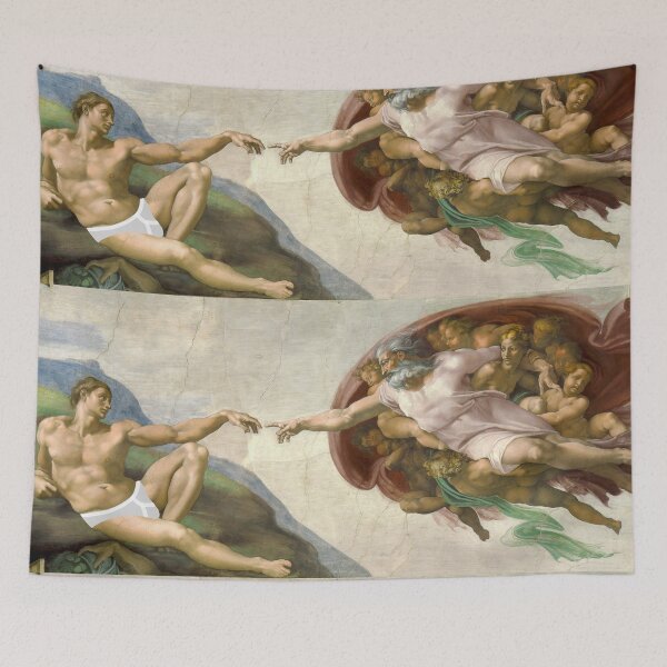Item preview, Subtly Ruined Creation of Adam - Massive Pants designed and sold by weavernap.