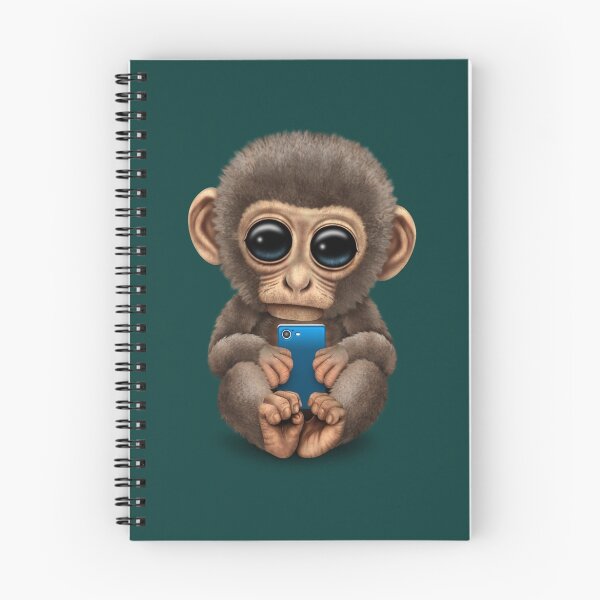 Item preview, Cute Baby Monkey Holding a Blue Cell Phone  designed and sold by JeffBartels.