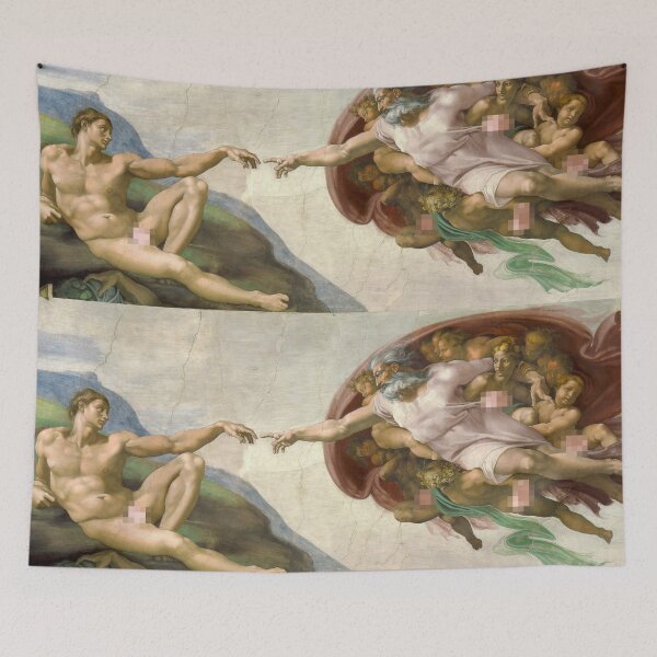 Item preview, Subtly Ruined Creation of Adam - Censored designed and sold by weavernap.