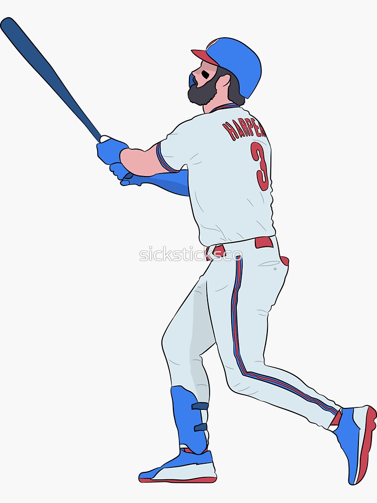 Bryce Harper Jersey Sticker for Sale by meganhoban