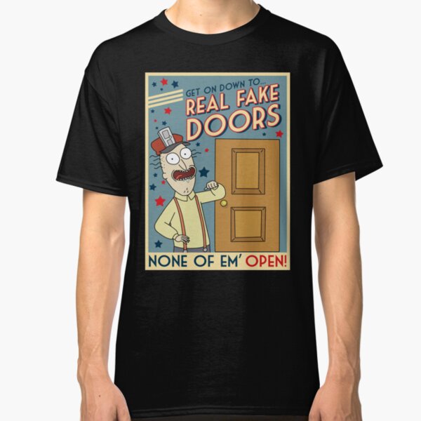 Funny Rick and Morty Real Fake Doors Interdimensional Cable Advertisement Classic T-Shirt