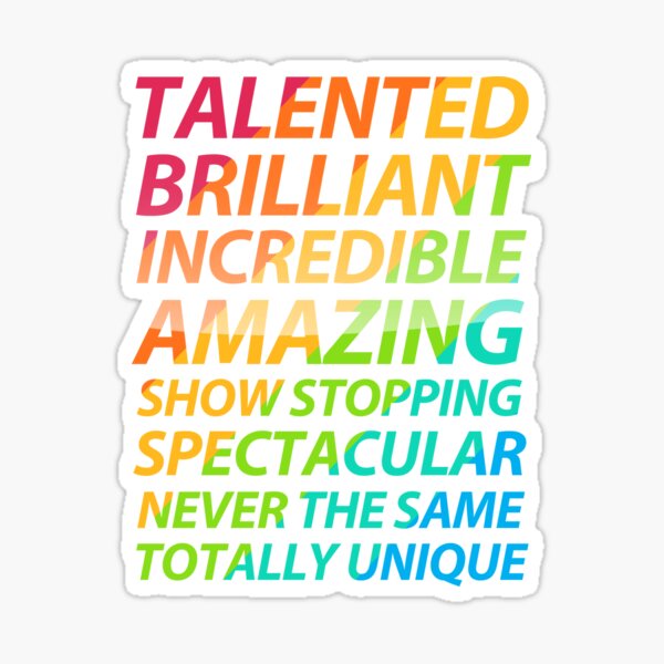 Talented Brilliant Italics Sticker