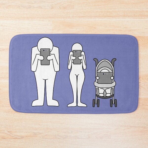 Item preview, Family looking down at their mobile devices designed and sold by delightedtodraw.