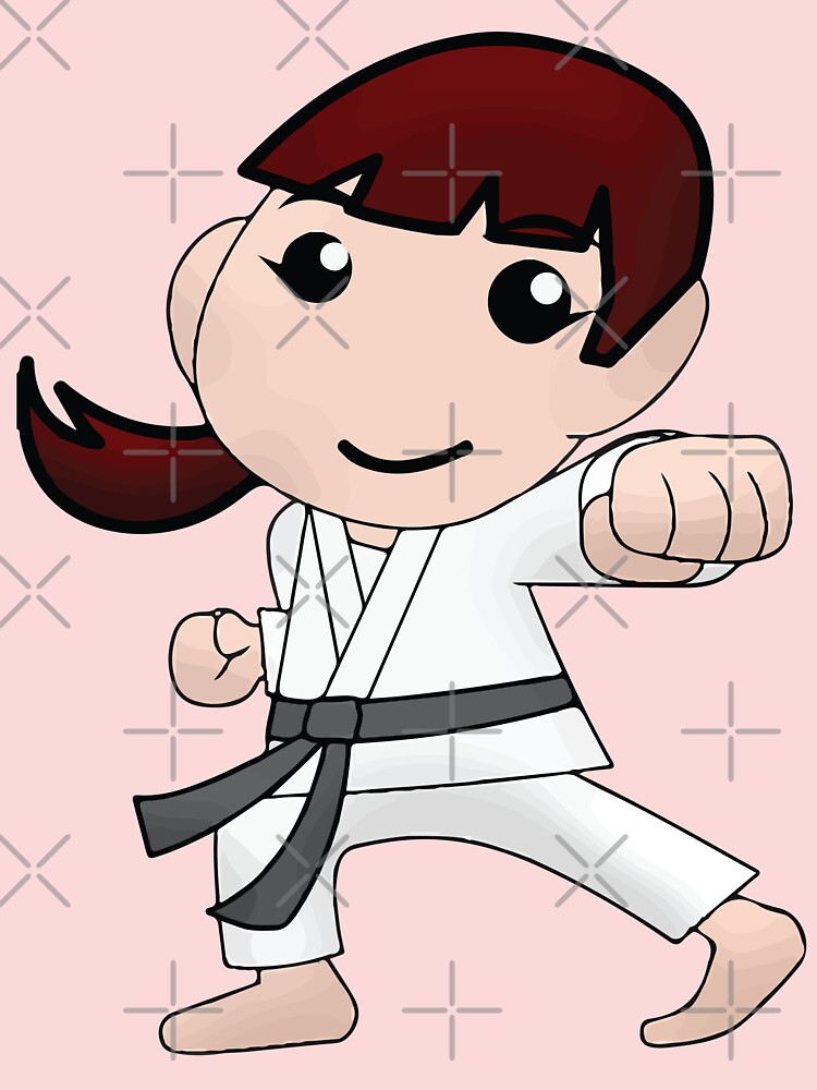 Karate Girl Punch Kawaii Cute Female Cartoon Character Karate Girl Punch Kawaii Cute Female Cartoon Character