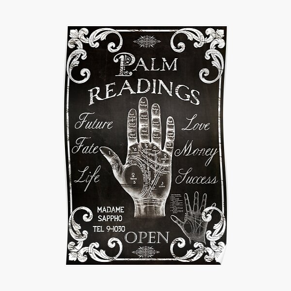 Vintage Palmistry Sign Poster