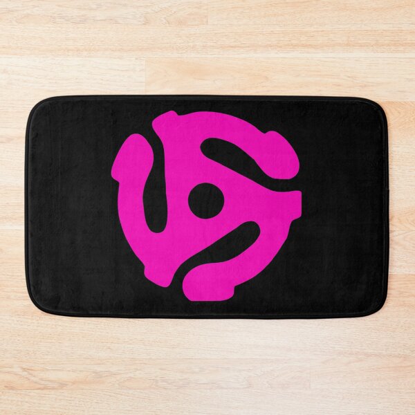 Item preview, Retro 45 rpm record adapter for music lovers, neon pink and black designed and sold by Glimmersmith.
