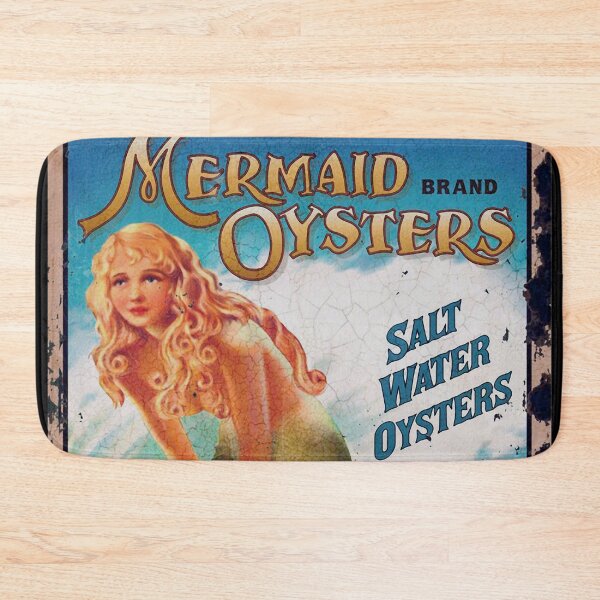 Item preview, Mermaid vintage seafood oyster food advertisement designed and sold by Glimmersmith.