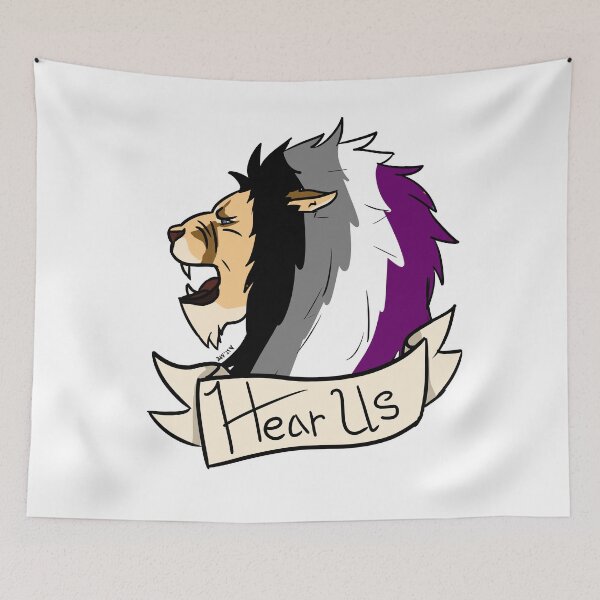 Item preview, Asexual Hear Us Lion Pride  designed and sold by Strawburial.