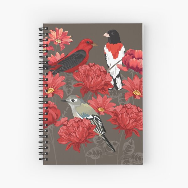Birds and Roses Spiral Notebook