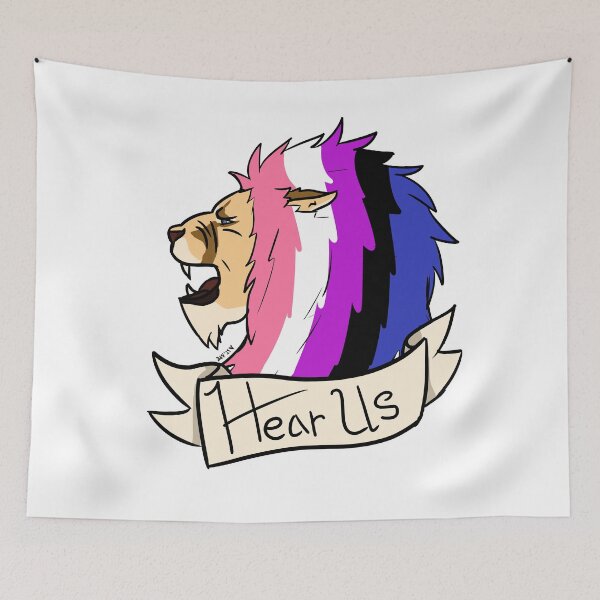 Item preview, Genderfluid Hear Us Lion Pride  designed and sold by Strawburial.