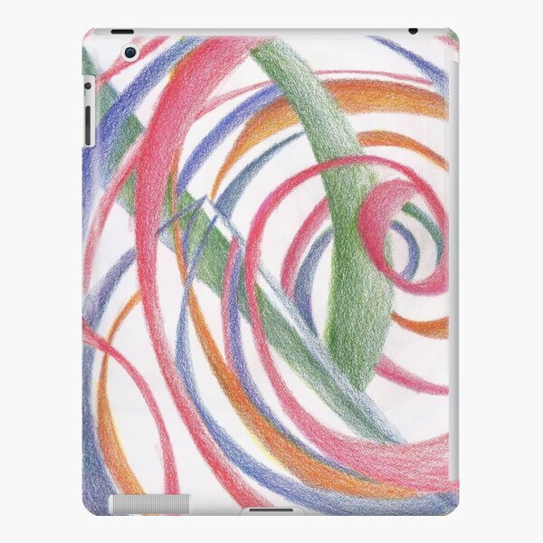 Whirlpool, Colorful Swirls Abstract Drawing by Courtney Hatcher iPad Snap Case