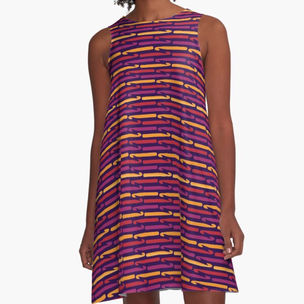 Retro Crochet Hooks A-Line Dress