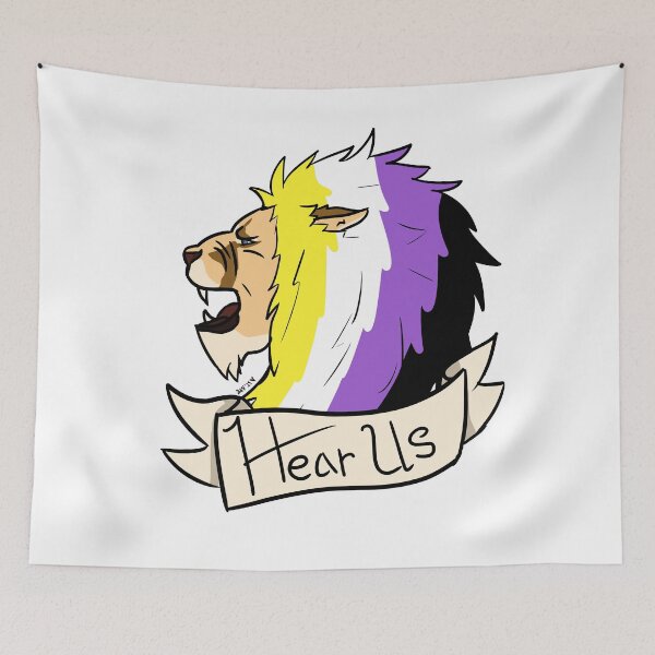 Item preview, Nonbinary Hear Us Lion Pride  designed and sold by Strawburial.