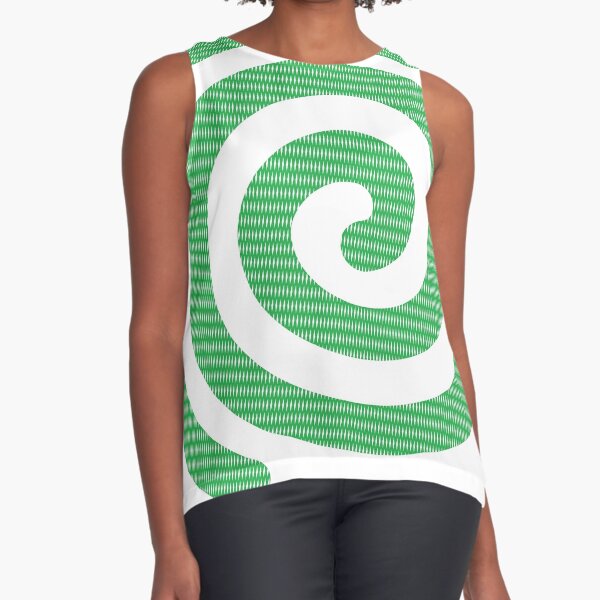 #Green #Spiral #Rug, Symbol, Design, Illustration, sign, shape Sleeveless Top