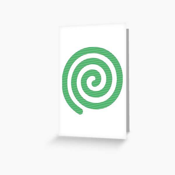 #Green #Spiral #Rug, Symbol, Design, Illustration, sign, shape Greeting Card