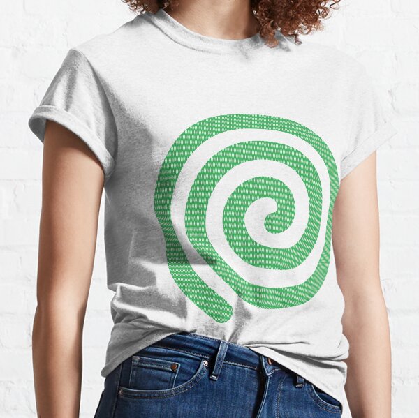 #Green #Spiral #Rug, Symbol, Design, Illustration, sign, shape Classic T-Shirt
