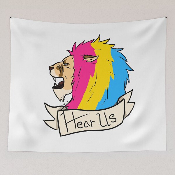 Item preview, Pansexual Hear Us Lion Pride  designed and sold by Strawburial.