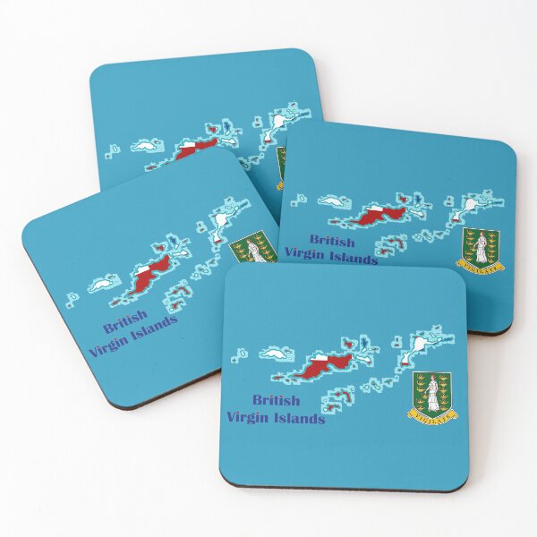 Item preview, British Virgin Islands BVI Map with Flag designed and sold by Havocgirl.