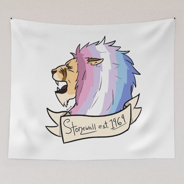 Item preview, Bigender Stonewall Pride Lion designed and sold by Strawburial.