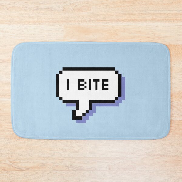 Item preview, I Bite - Pixel Speech Bubble (Blue) designed and sold by Bumcchi.