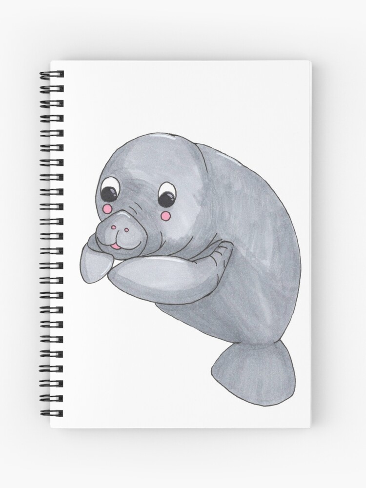 Cuaderno De Espiral Manati Cute Dibujos Animados De Estilo Kawaii De Kathleenelisear Redbubble
