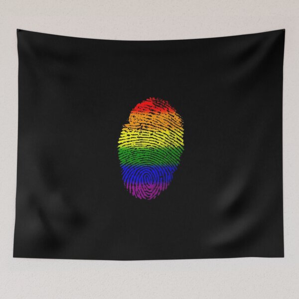 Item preview, Rainbow Flag Fingerprint Lesbian Gay Bisexual Transgender designed and sold by Creekman Designs.