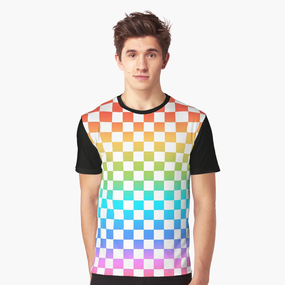 rainbow checkerboard shirt
