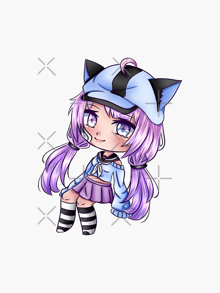 Cute Anime Girl - Gacha Edit Sticker for Sale by BambooBanana