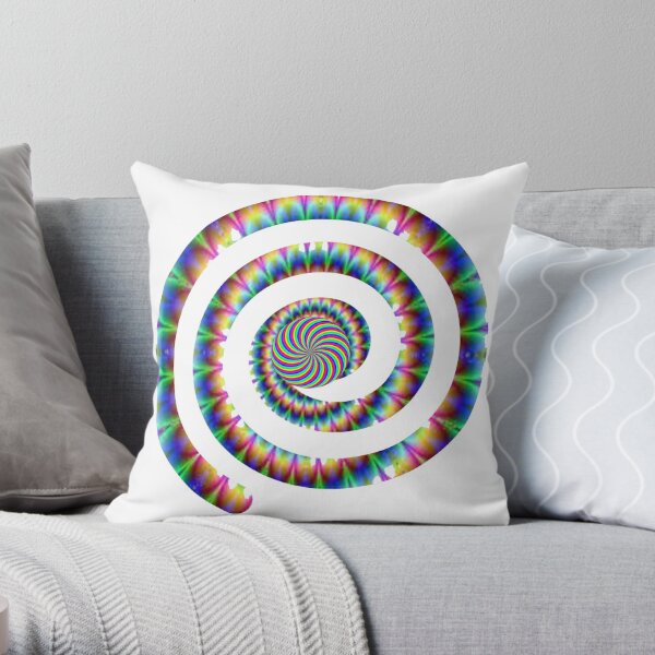 #Square #Multicolored  #Spiral #Rug, Symbol, Design, Illustration, sign, shape Throw Pillow