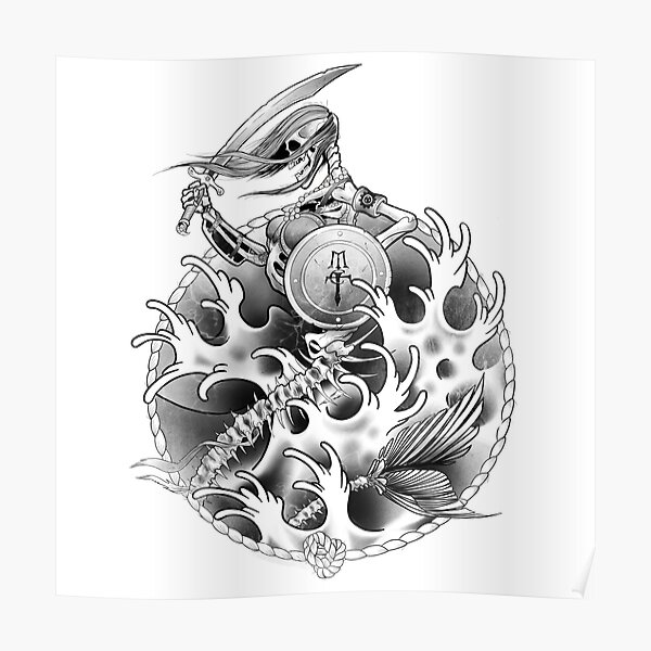 Mermaid Skull Hand Pencil Drawing On Paper Stock Photo Picture And  Royalty Free Image Image 85904082