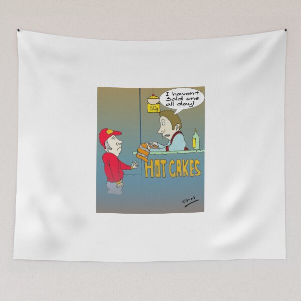 Item preview, Funny Hot Cakes Seller Cartoon. designed and sold by Grant Wilson.
