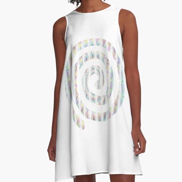 #Square #Multicolored  #Spiral #Rug, Symbol, Design, Illustration, sign, shape A-Line Dress