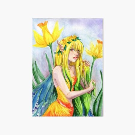 Daffodil Fairy Art Board Print