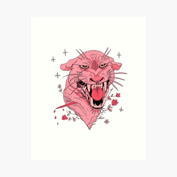 Pink Panther Digital Drawing Download Design Art Printable 