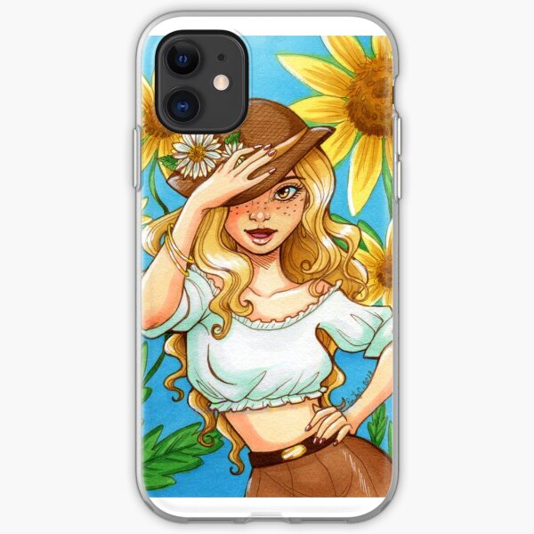Sunflower Girl iPhone Soft Case