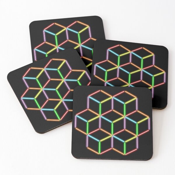 Item preview, Rainbow Neon Cubes Pattern designed and sold by gkillerb.