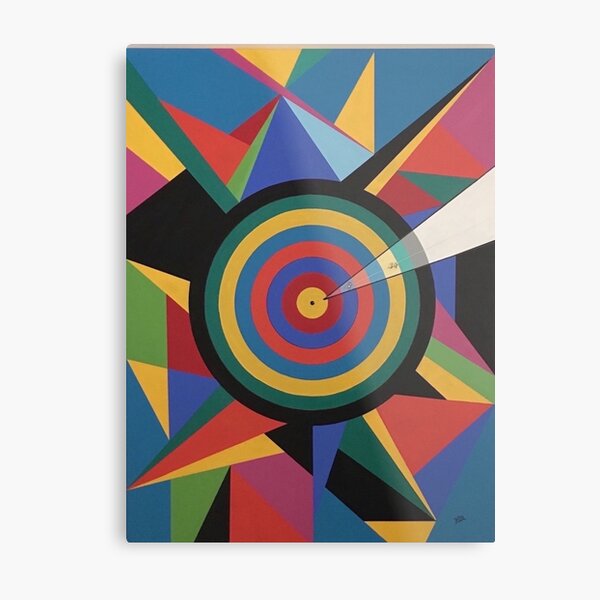 Color circles geometric Into the Cosmos earth Metal Print