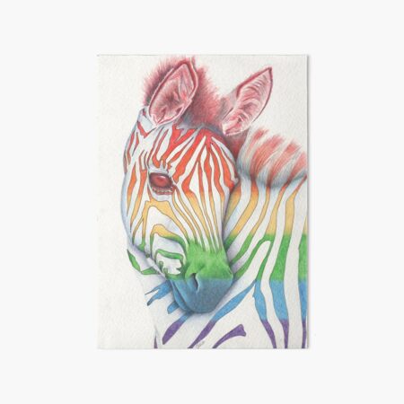 Rainbow Zebra Profile | Art Board Print