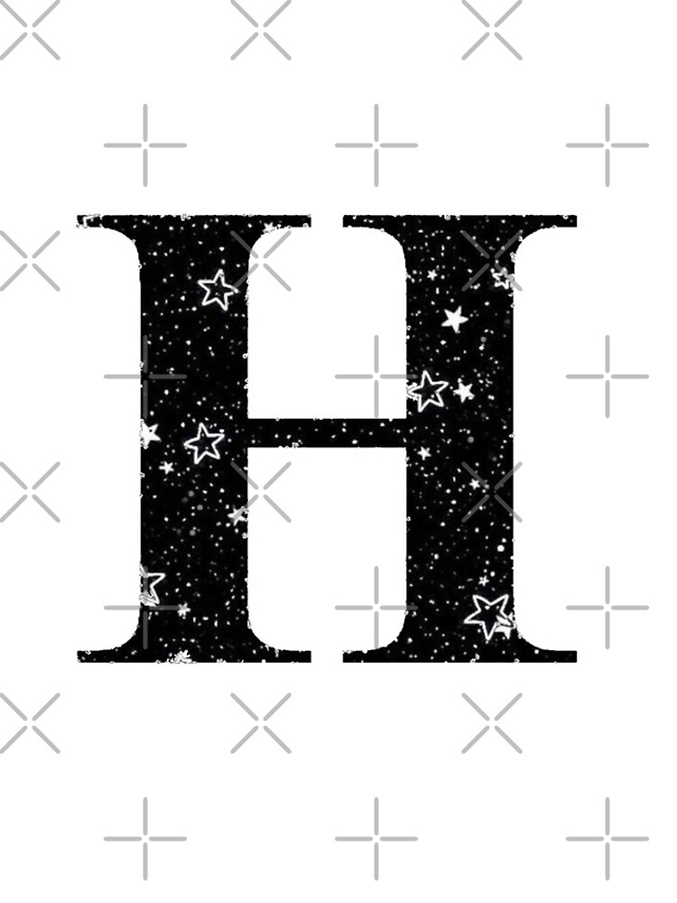 Letter H White Stars Black Sky | iPhone Case